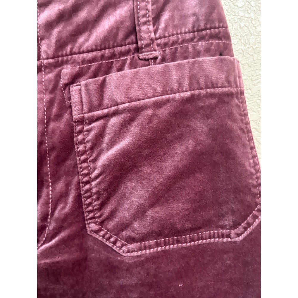 Maeve Anthropologie The Colette Velvet Wide Leg Pants Rose Pink 26 High Rise - Picture 6 of 9
